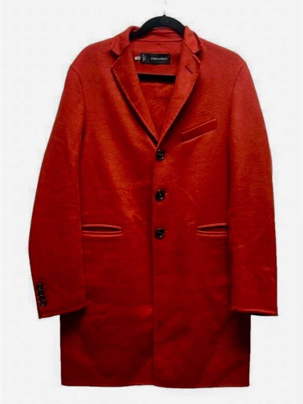 DSQUARED2 Red Wool and Angora Overcoat